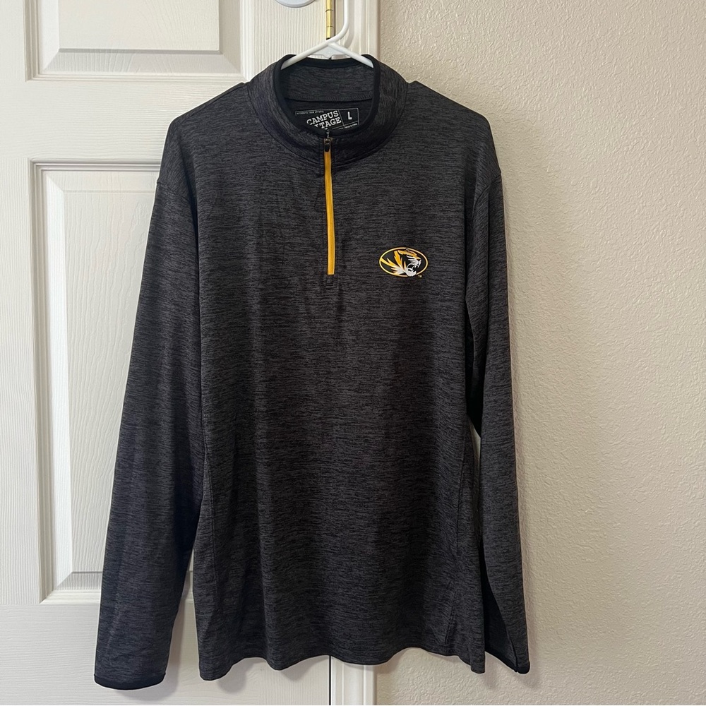 Mizzou Missouri Tigers Campus Heritage Athletic Quarter Zip Pullover Size Large